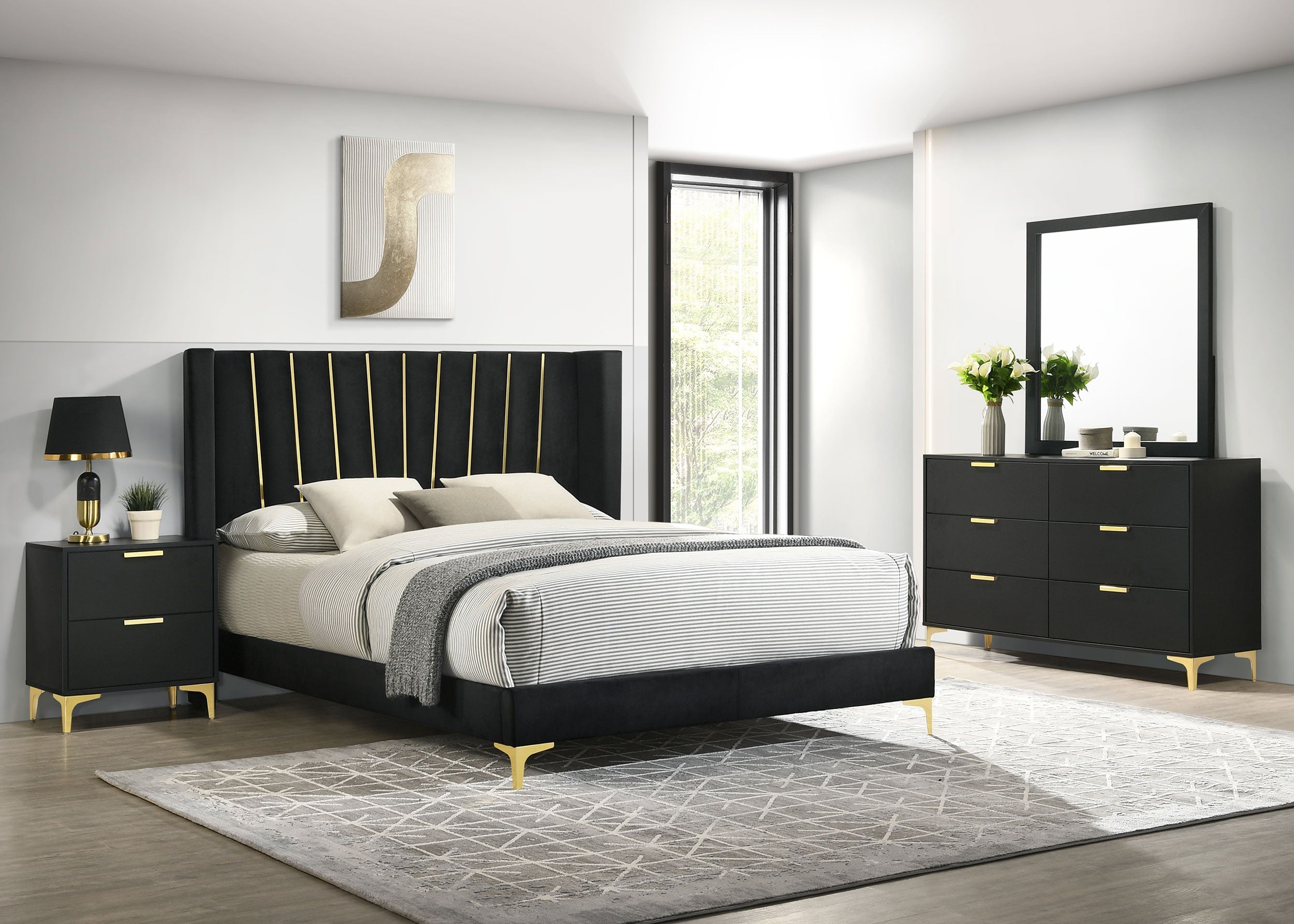 Kendall California King Bedroom Set Black