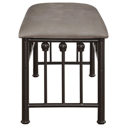 Livingston Microfiber Upholstered Bench Brown and Bronze