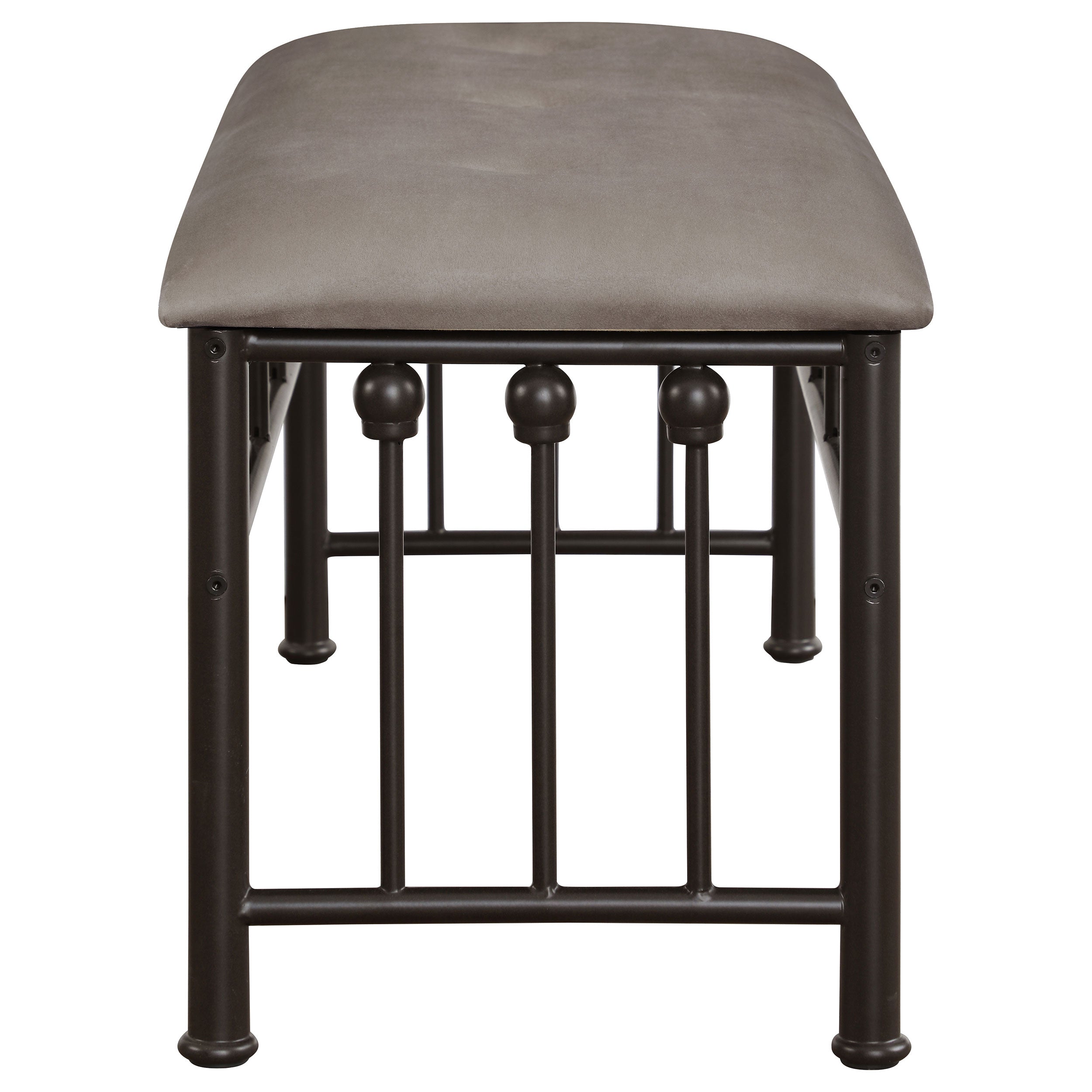 Livingston Microfiber Upholstered Bench Brown and Bronze