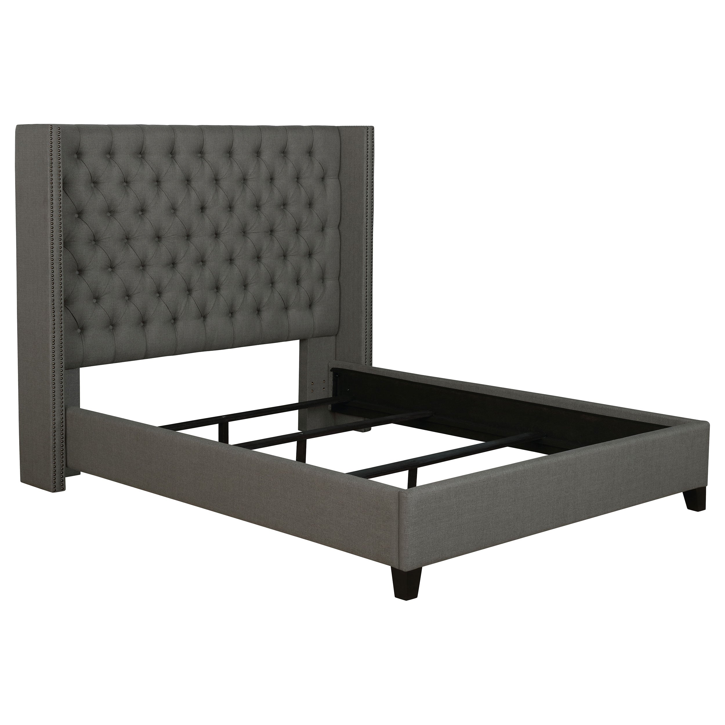 Bancroft Upholstered California King Wingback Bed Grey