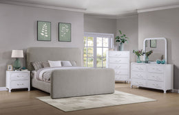 Wren Upholstered Panel Bed Grey