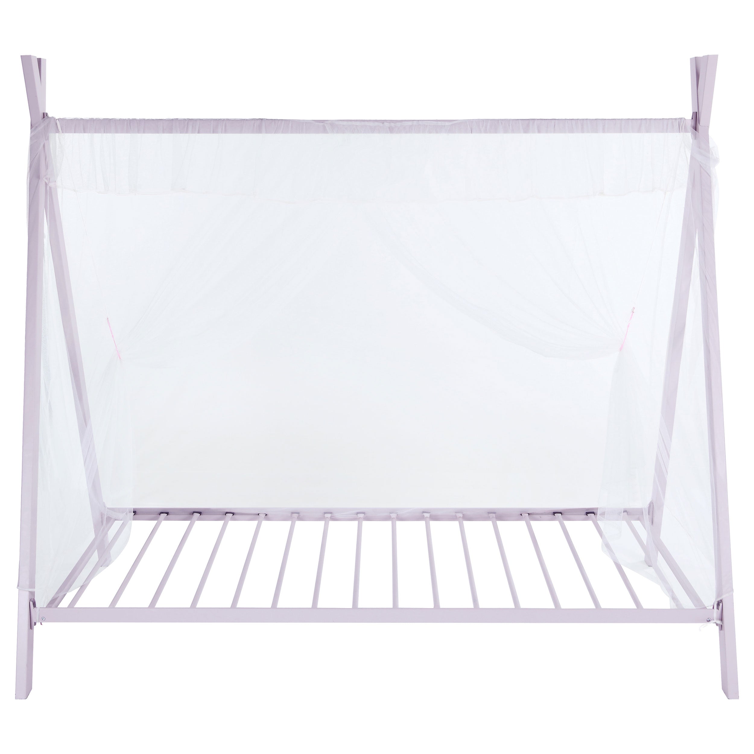 Fultonville Metal Twin Tent Bed with 7-inch Mattress Pink