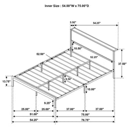 Ricky Metal Panel Bed Light Oak