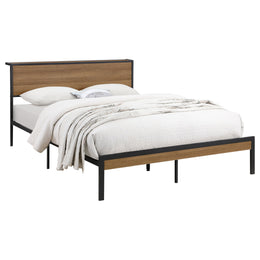 Ricky Metal Panel Bed Light Oak