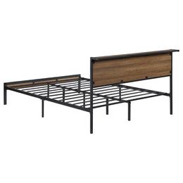 Ricky Metal Panel Bed Light Oak