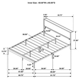 Ricky Metal Panel Bed Light Oak