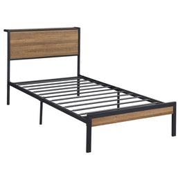 Ricky Metal Panel Bed Light Oak