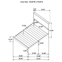 Ricky Metal Panel Bed Light Oak