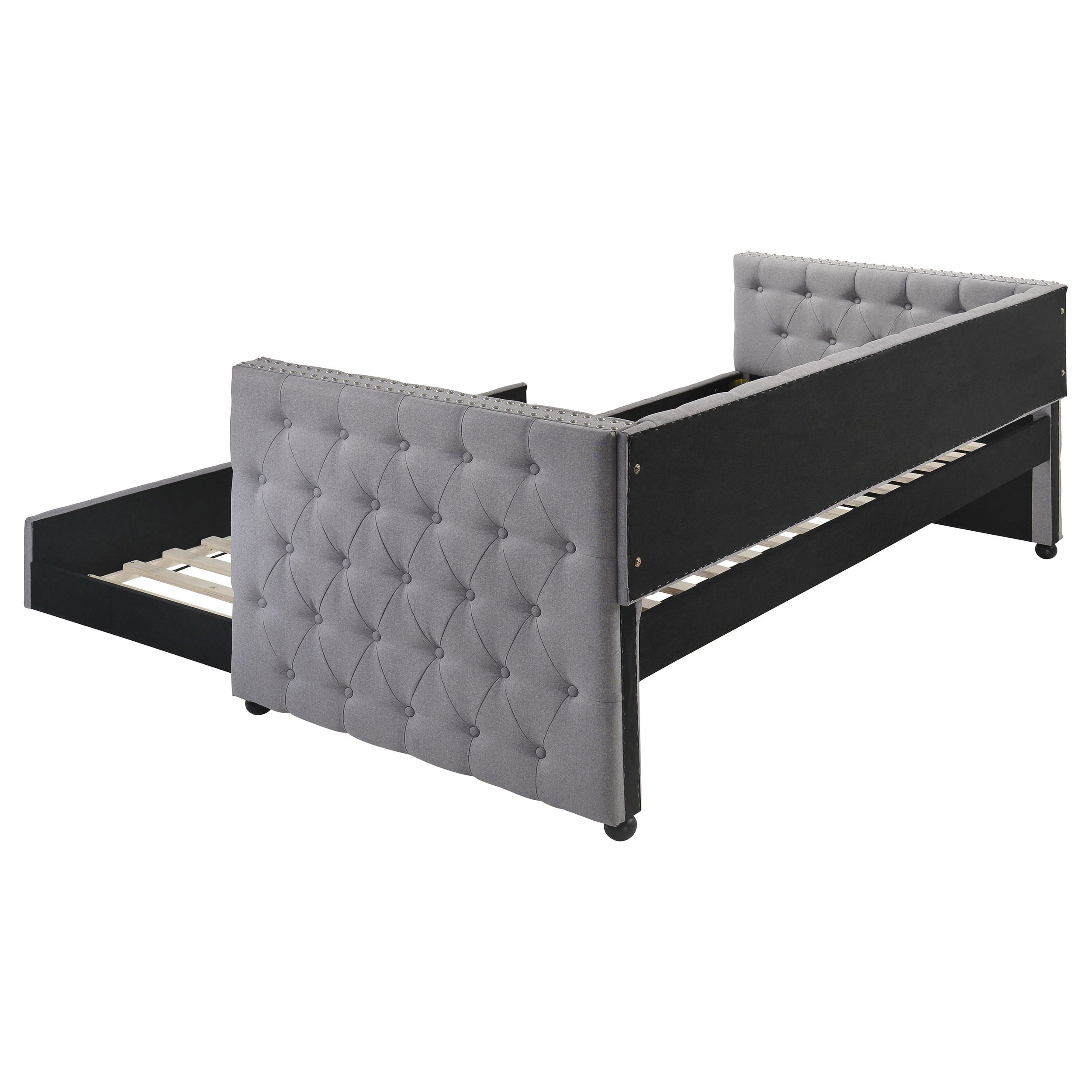 Mockern Upholstered Daybed with Trundle Grey