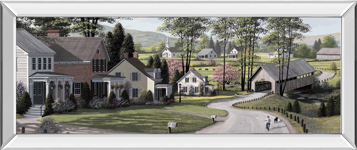 The Covered Bridge By Saunders, B. 18X42 Mirror Frame Print