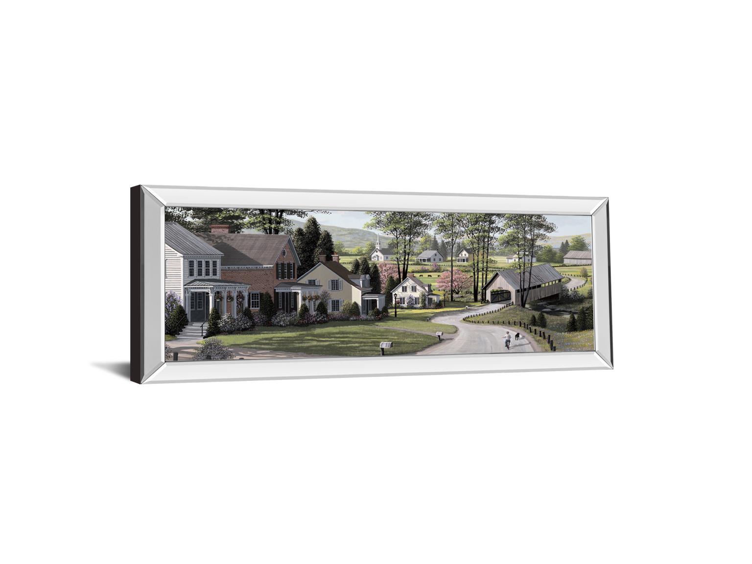 The Covered Bridge By Saunders, B. 18X42 Mirror Frame Print