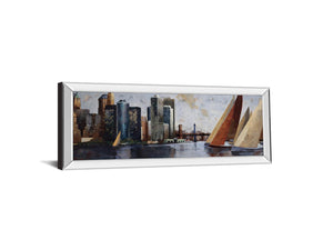 Arriving At Manhattan By Marti Bofarull 18X42 Mirror Frame Print