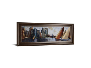 Arriving At Manhattan By Marti Bofarull 18X42 Framed Print