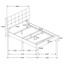 Mapes Upholstered Panel Bed Charcoal