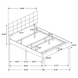 Mapes Upholstered Panel Bed Charcoal
