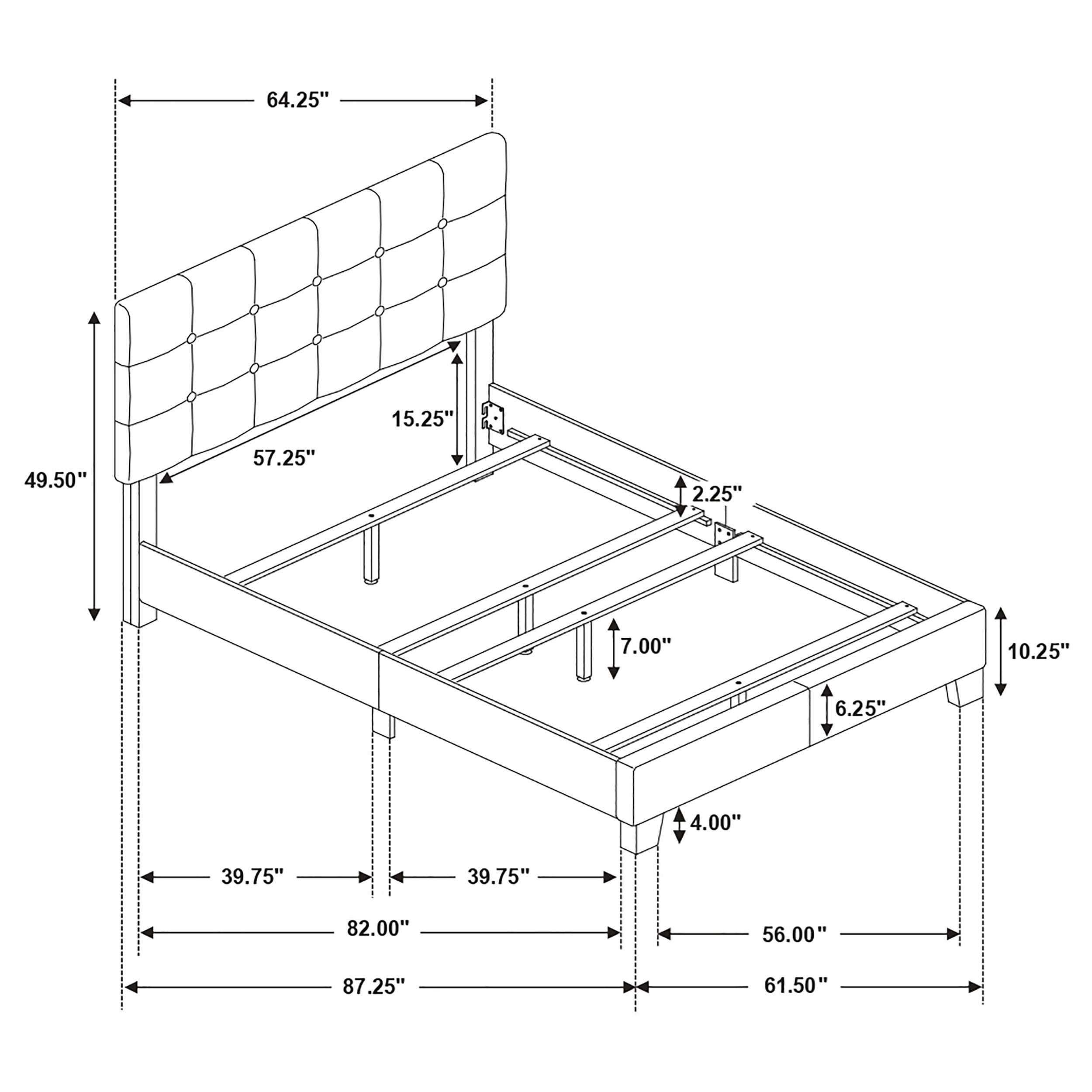 Mapes Upholstered Panel Bed Charcoal