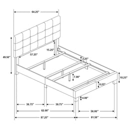 Mapes Upholstered Panel Bed Charcoal