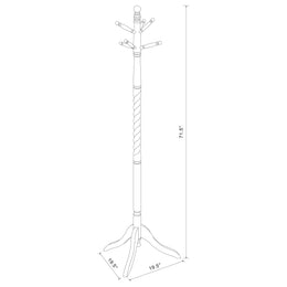 Riona 6 Hook Freestanding Wood Coat Rack Hat Hanger Merlot