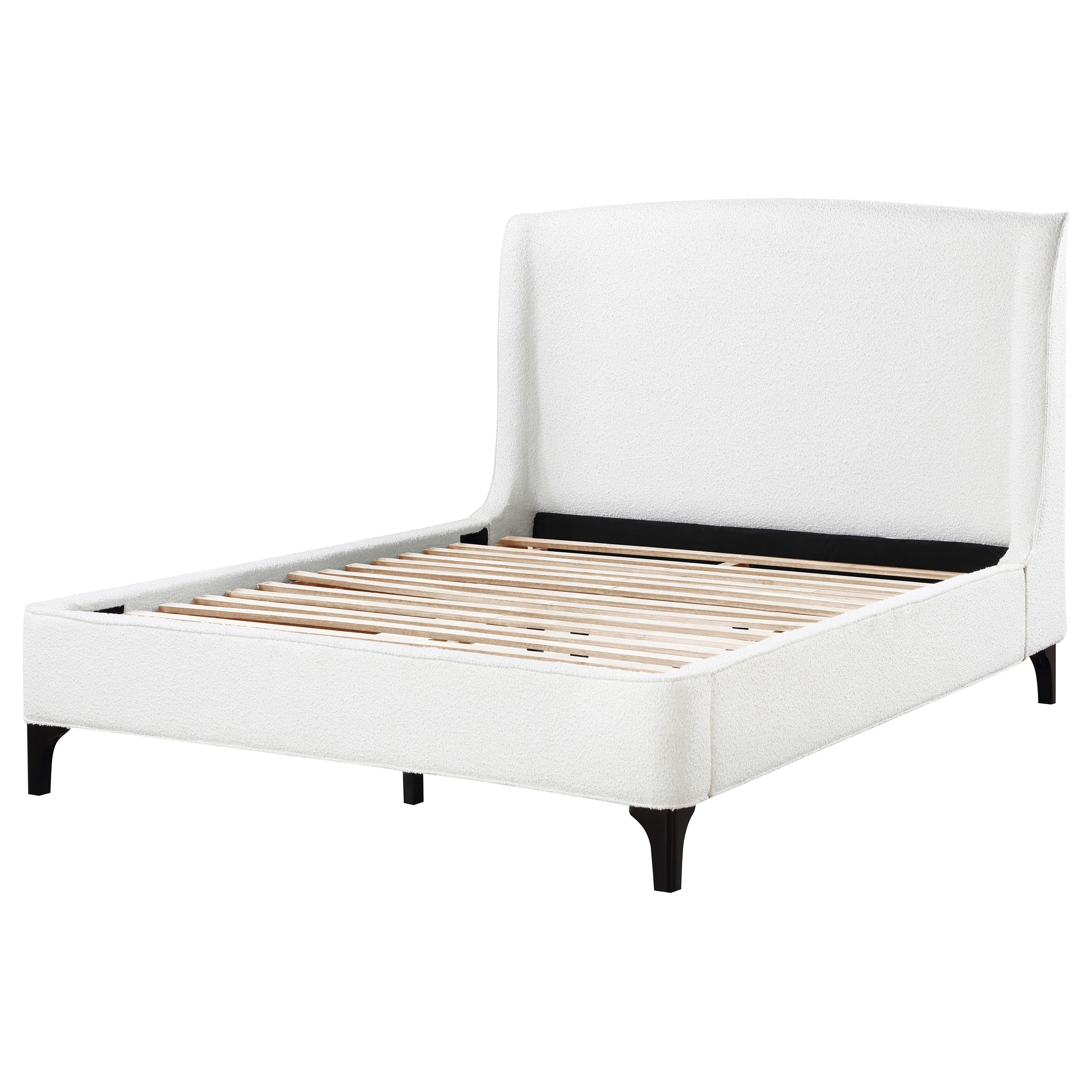Mosby Upholstered Wingback Bed Grey
