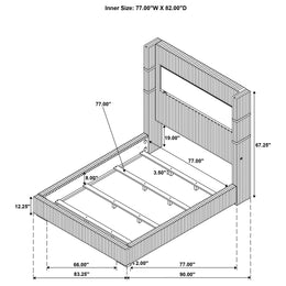 Tisdall Upholstered Cal King Flame Visualizer Bed Black