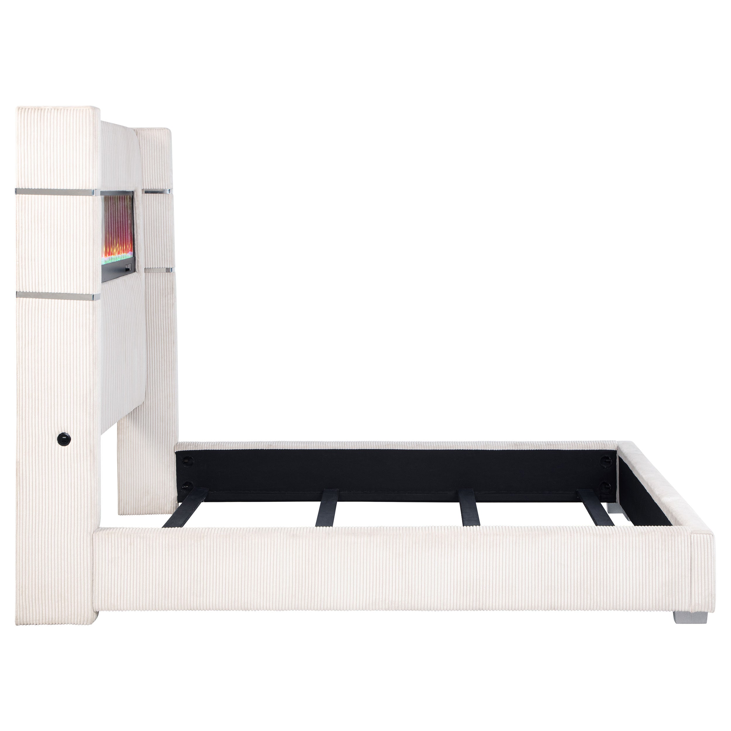 Tisdall Upholstered Cal King Flame Visualizer Bed Black