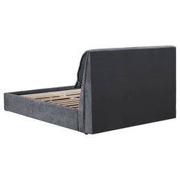 Laurel Upholstered Panel Bed Dark Grey
