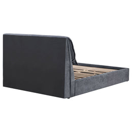 Laurel Upholstered Panel Bed Dark Grey