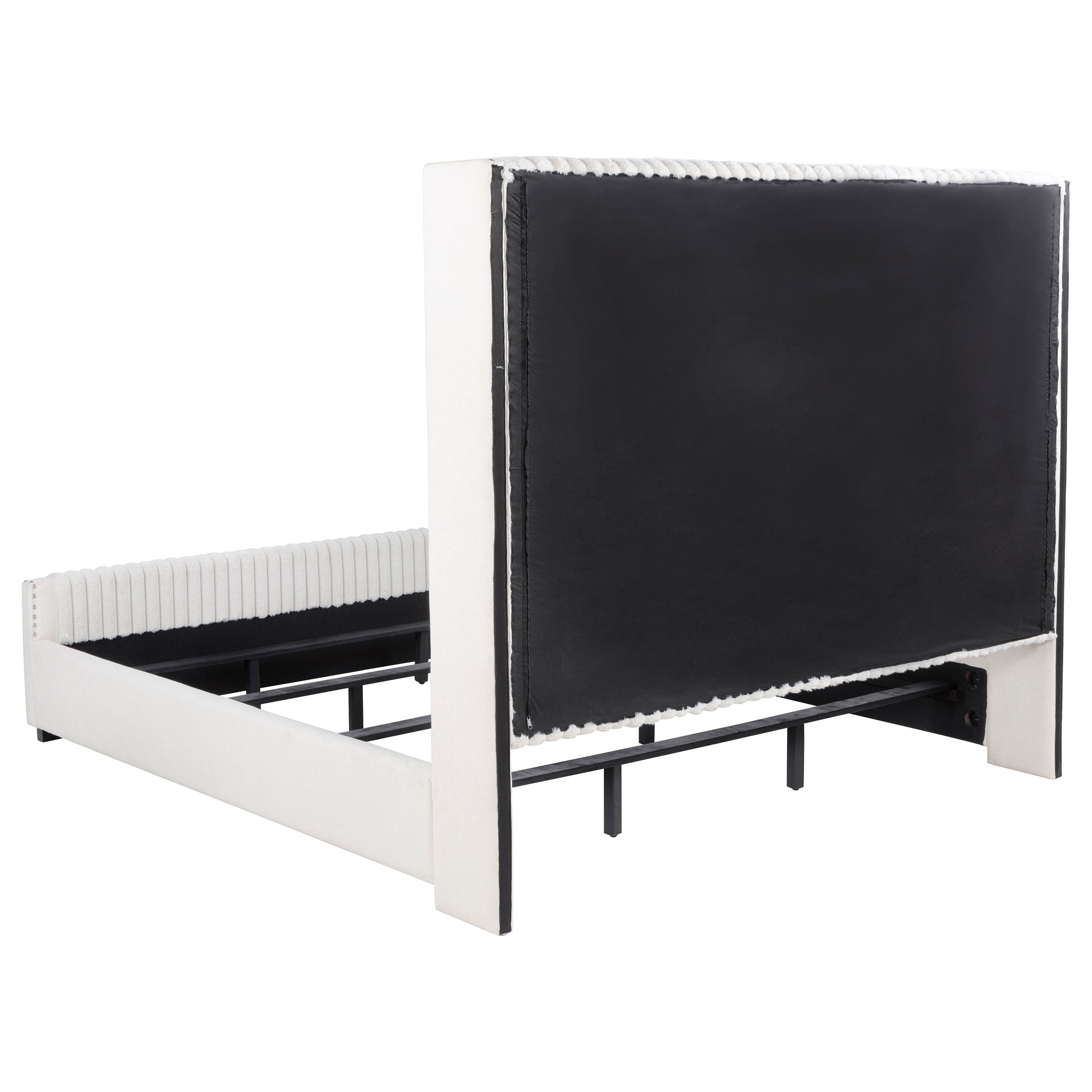Natasha 65-inch Upholstered California King Bed Cream