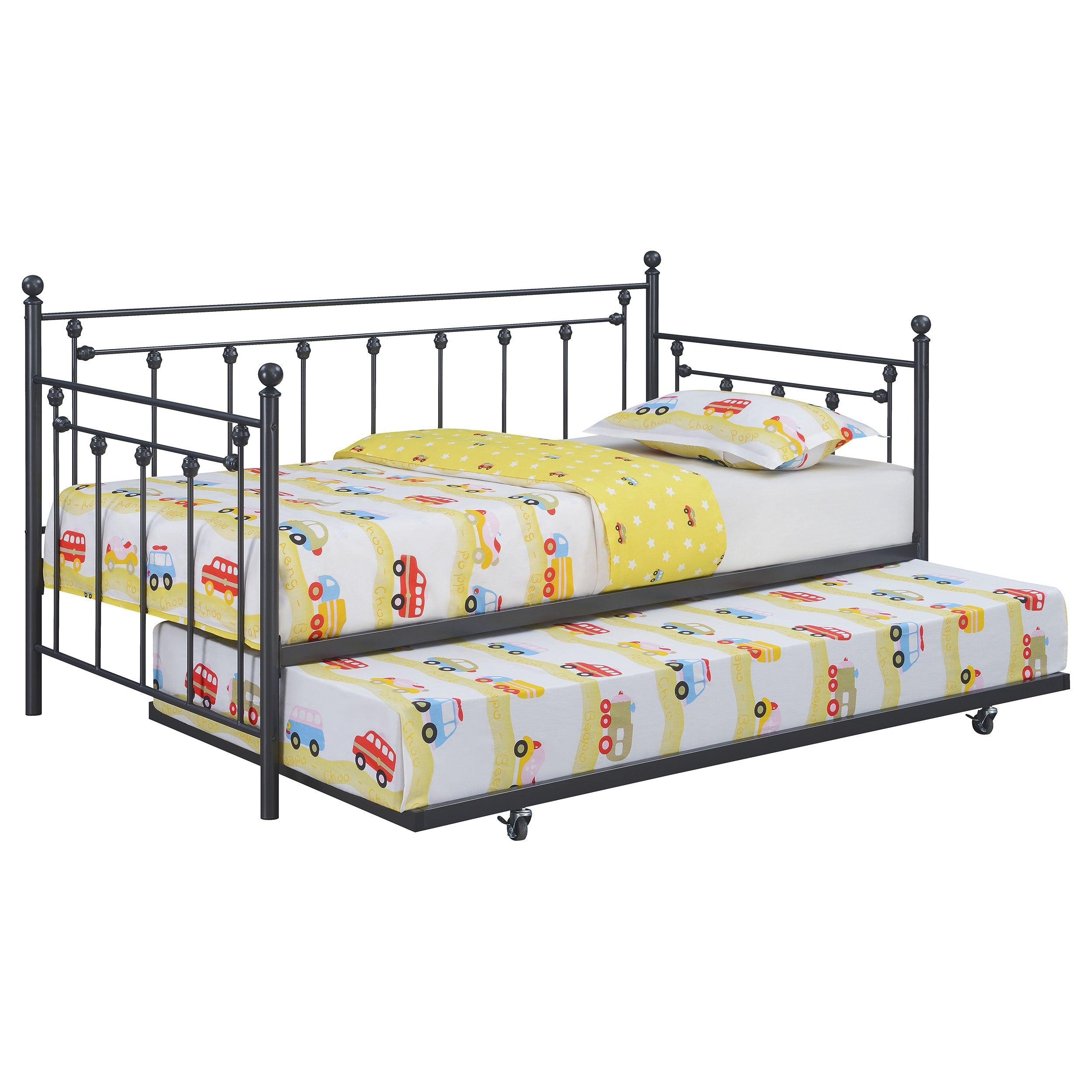Nocus Metal Daybed with Trundle Gunmetal