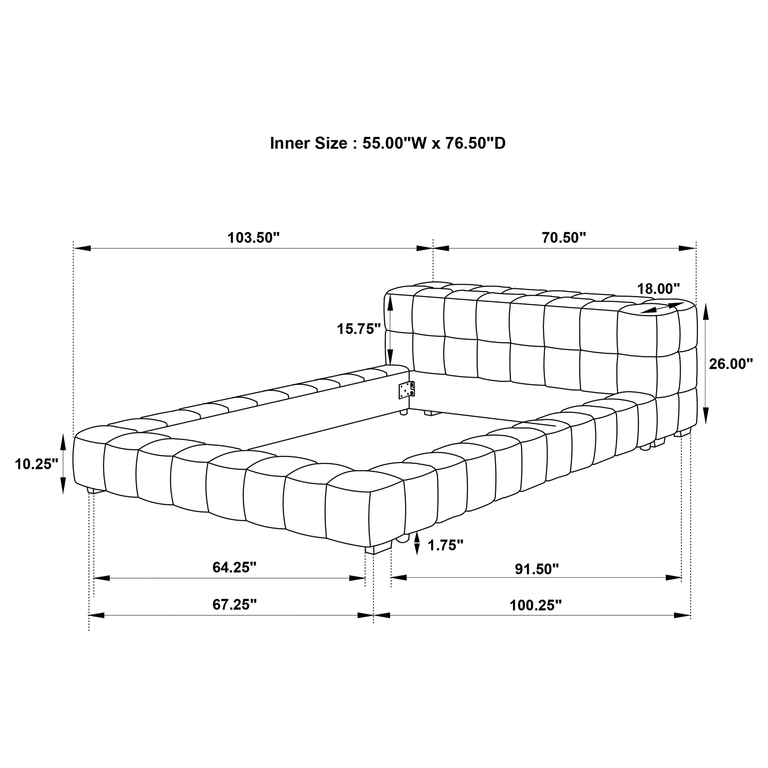 Trinity Upholstered Cal King Platform Bed Green