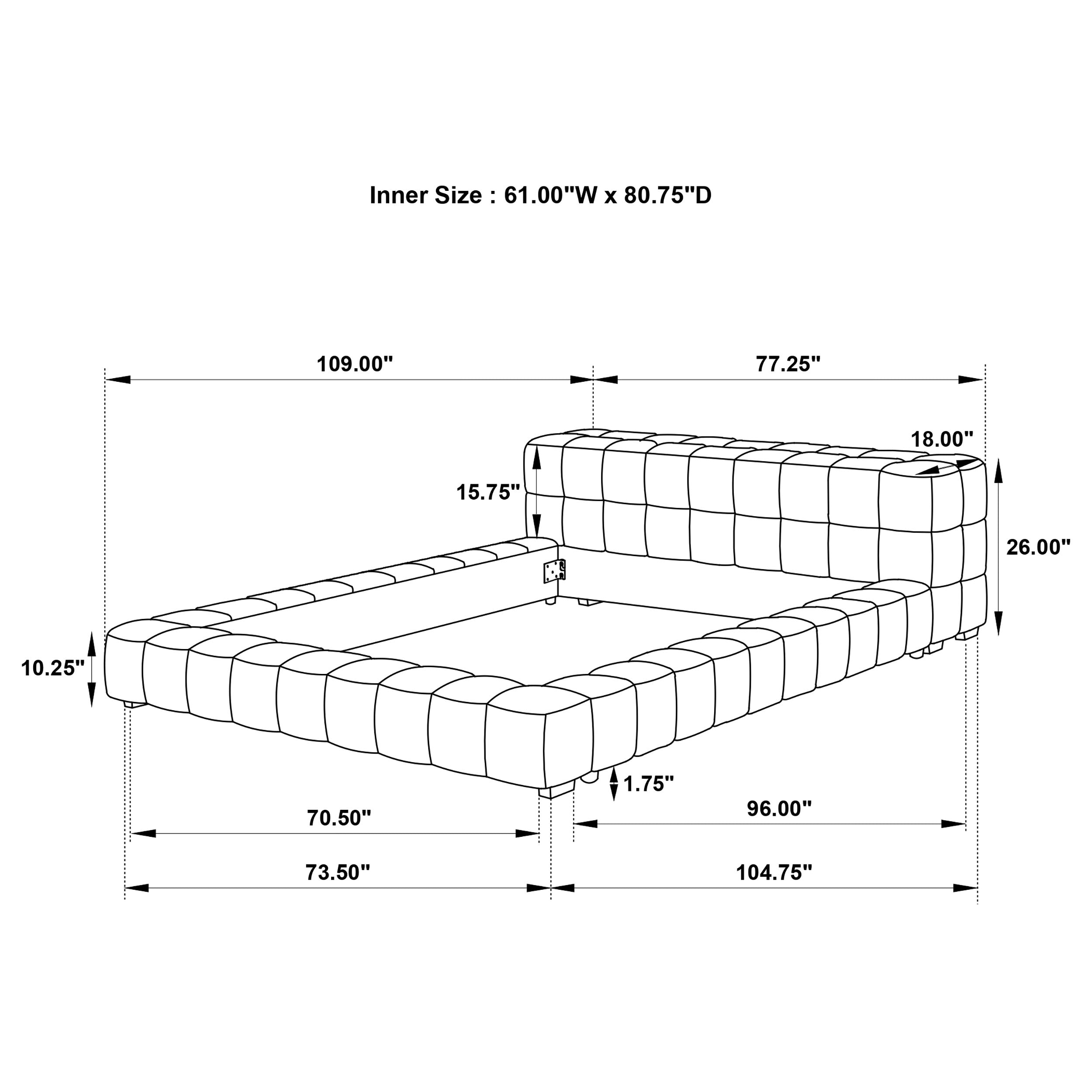 Trinity Upholstered Cal King Platform Bed Green