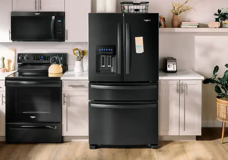 Whirlpool - 36 in. Wide 25 cu. ft. French Door Refrigerator with Two-Tier Freezer Storage - Black