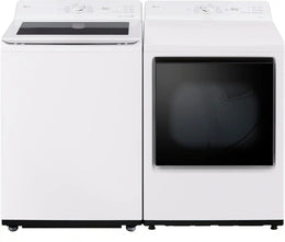Package - LG - 5.0 Cu. Ft. High-Efficiency Smart Top Load Washer with Easy Unload and 7.3 Cu. Ft. Smart Electric Dryer with Sensor Dry - Alpine White