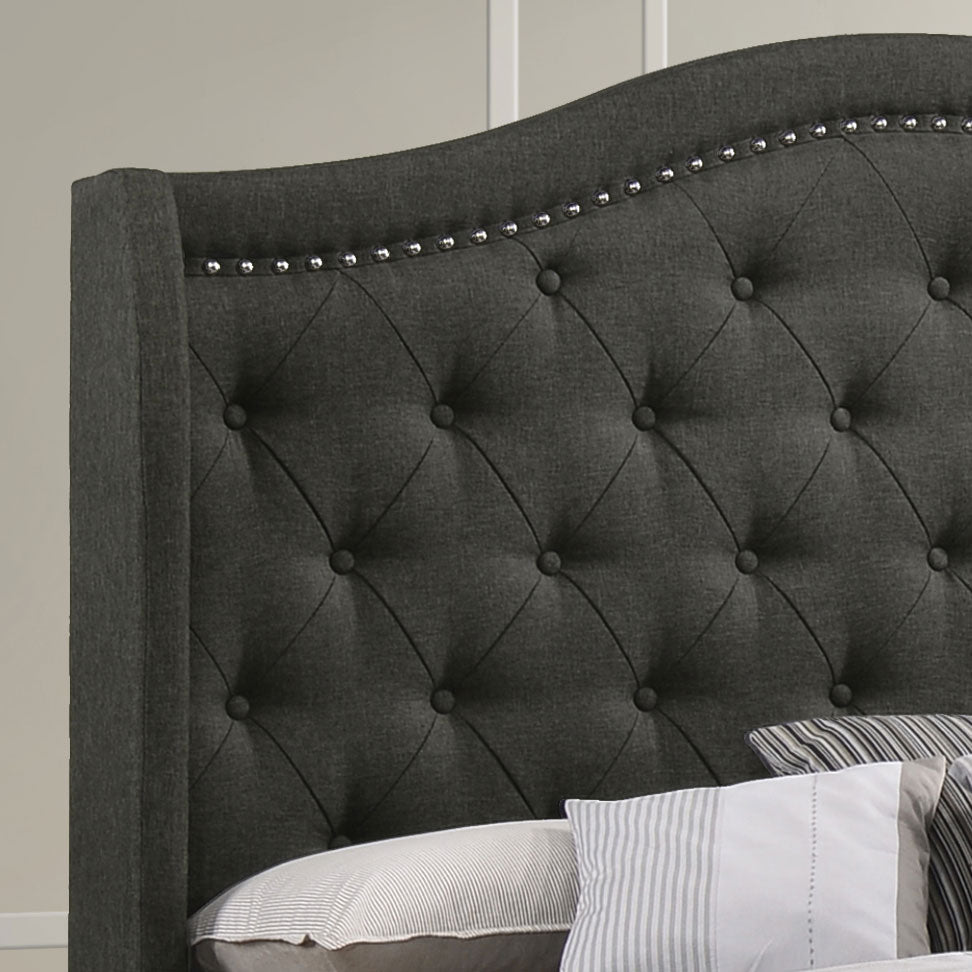 Sonoma Upholstered Wingback Bed Beige