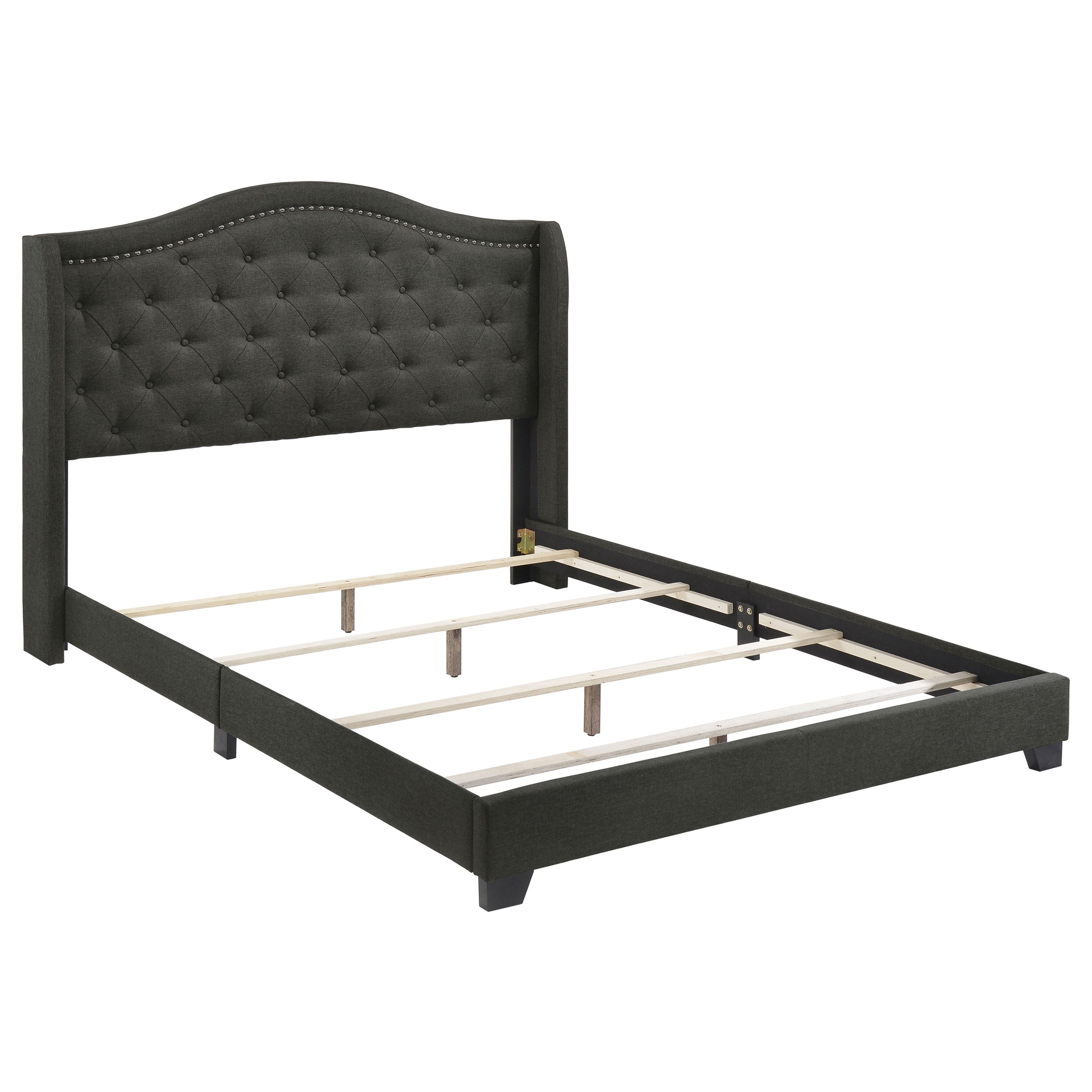Sonoma Upholstered Wingback Bed Beige
