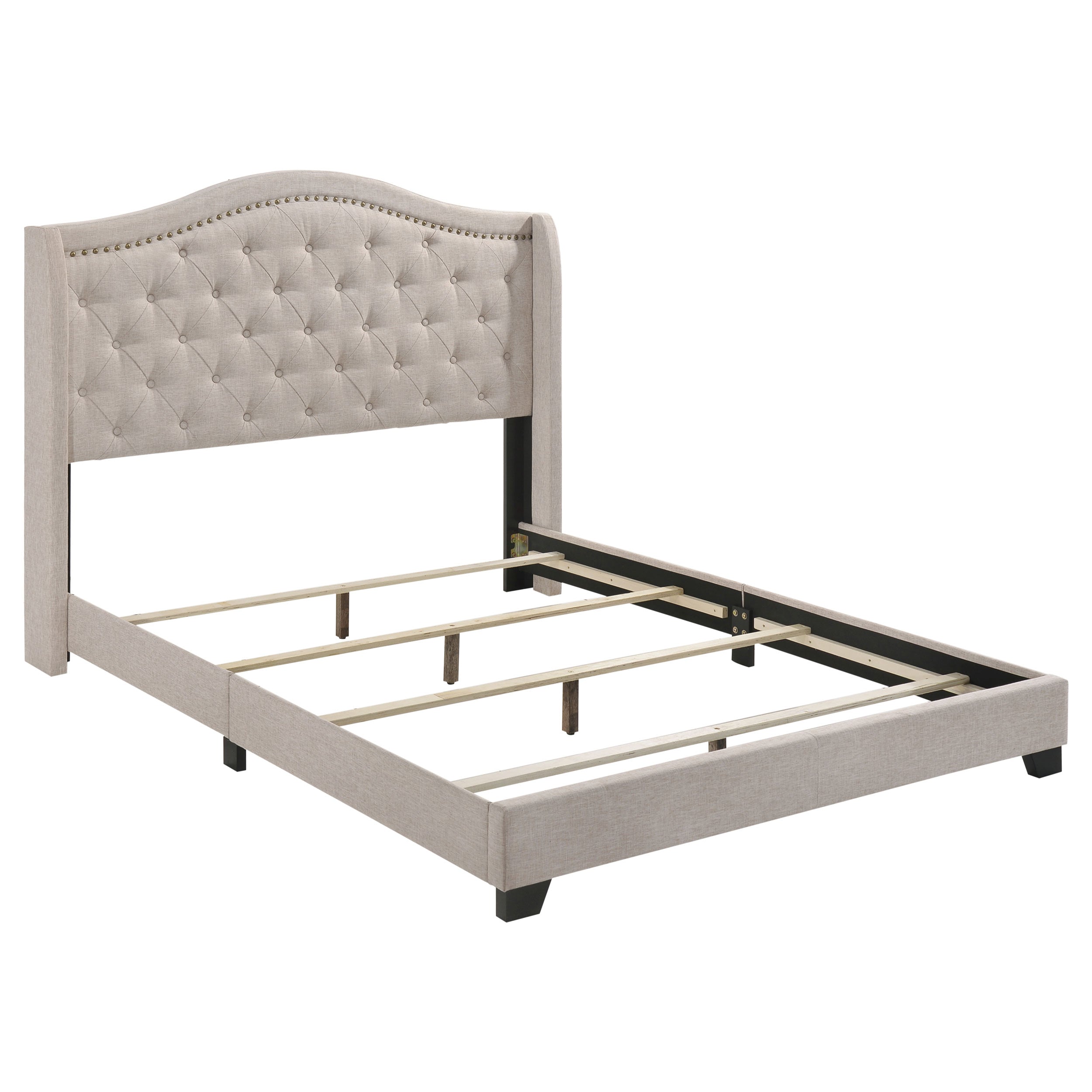 Sonoma Upholstered Wingback Bed Beige