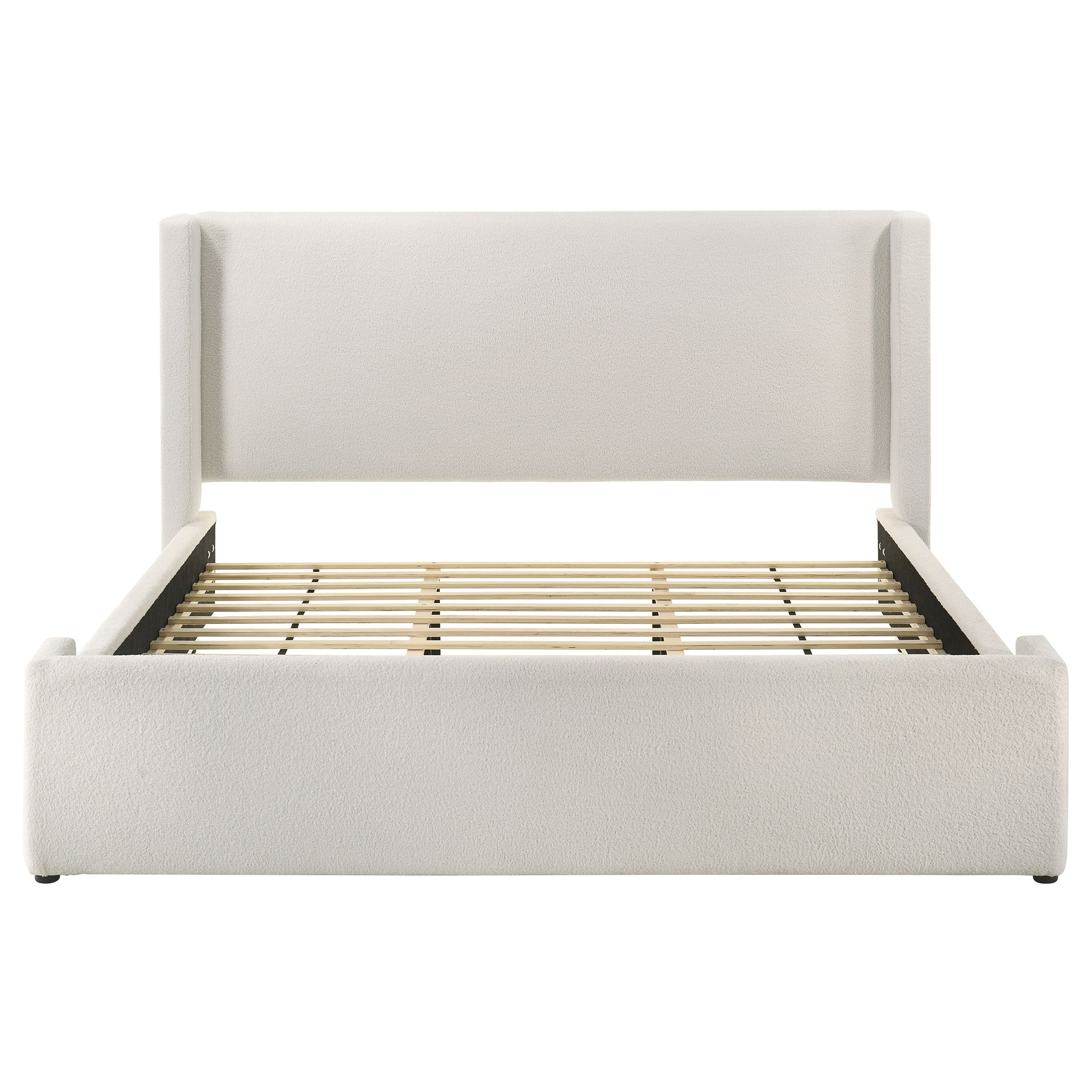 Alamosa Boucle Upholstered Platform Bed White