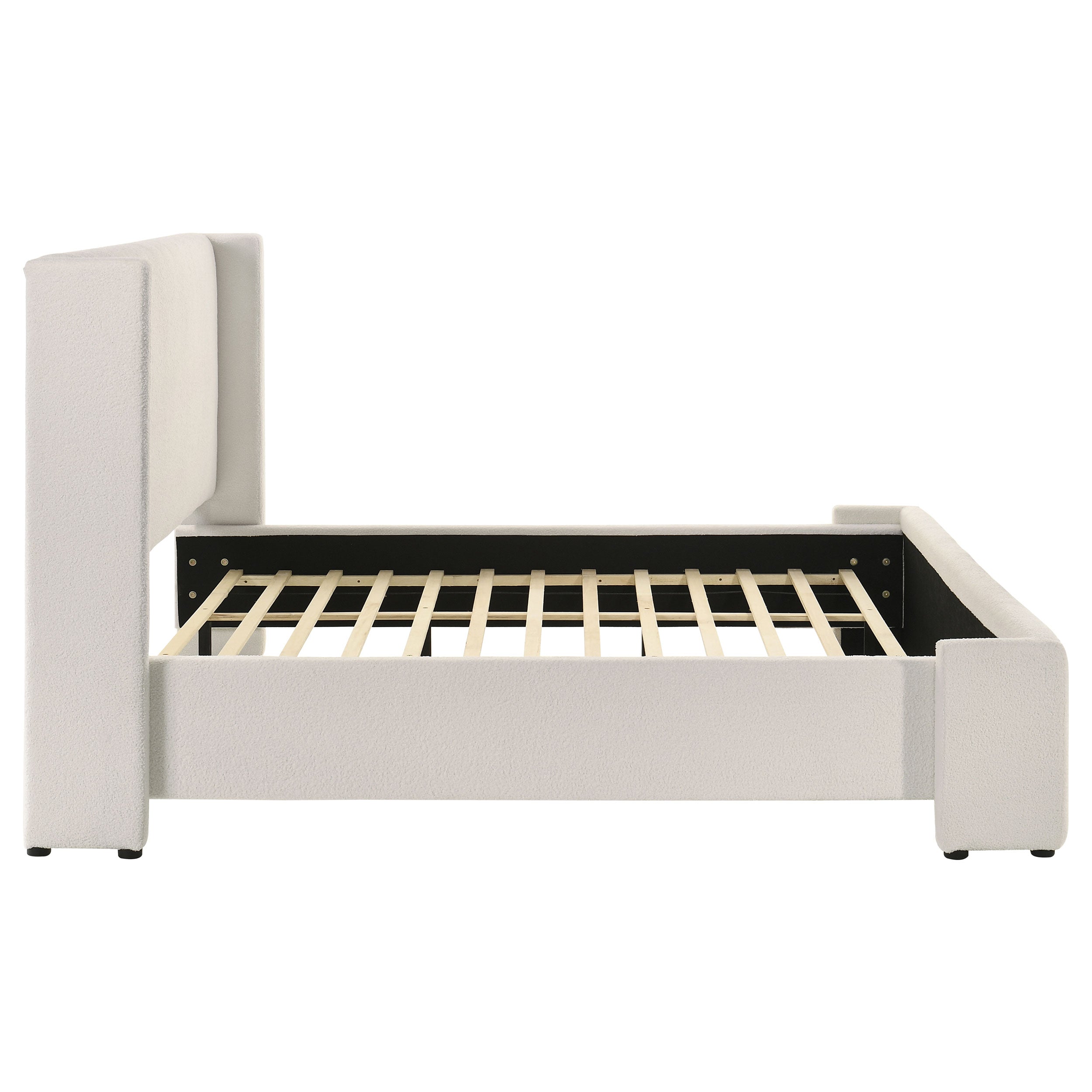Alamosa Boucle Upholstered Platform Bed White