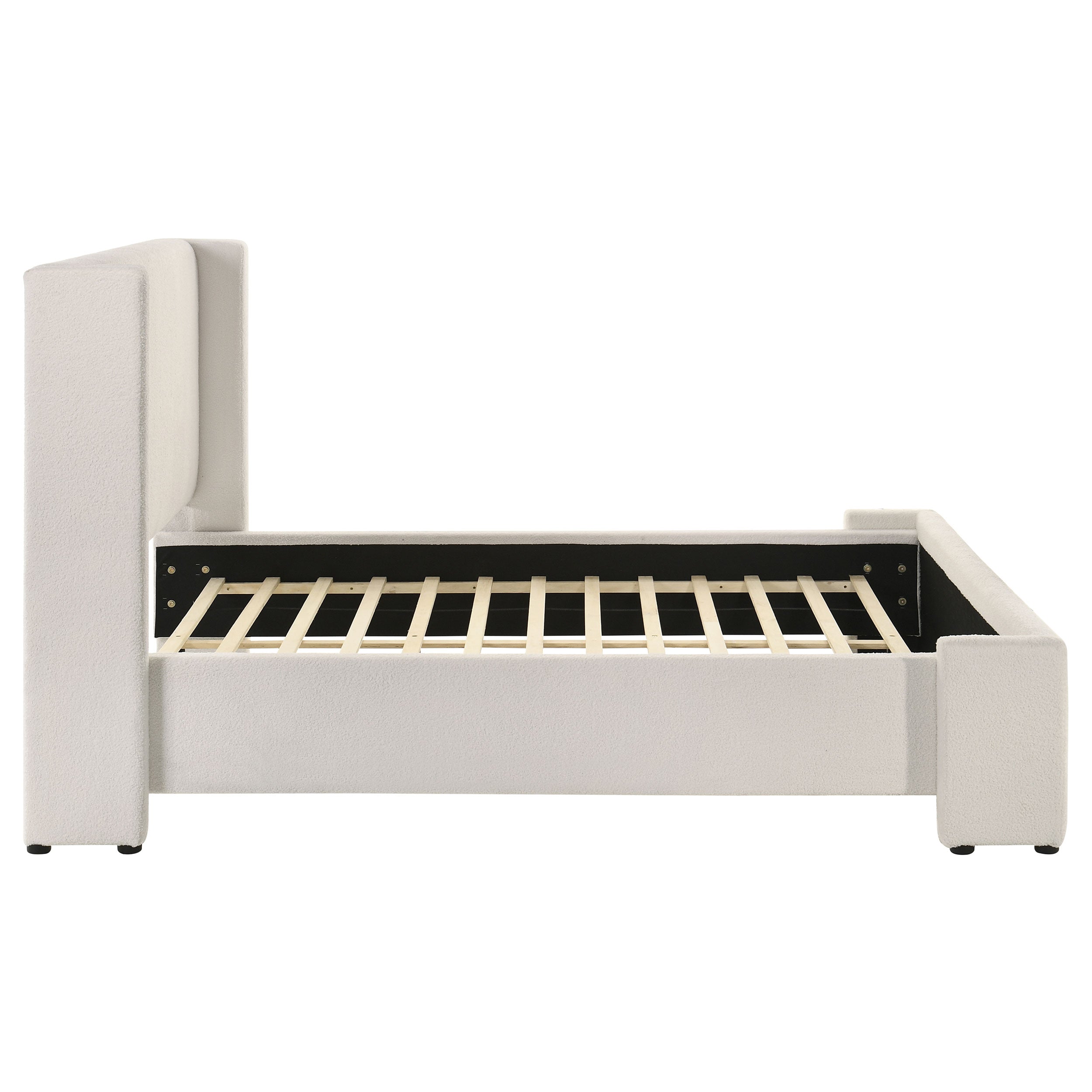 Alamosa Boucle Upholstered Platform Bed White