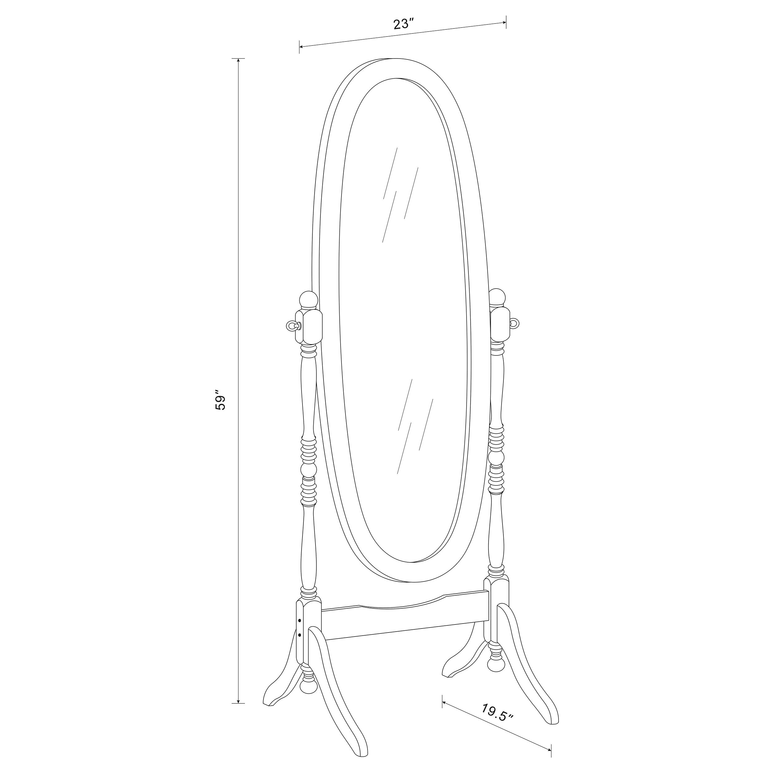Foyet Wood Adjustable Length Cheval Mirror Black