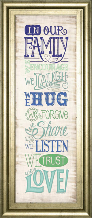 In Our Family By Deb Strain 18X42 Framed Print