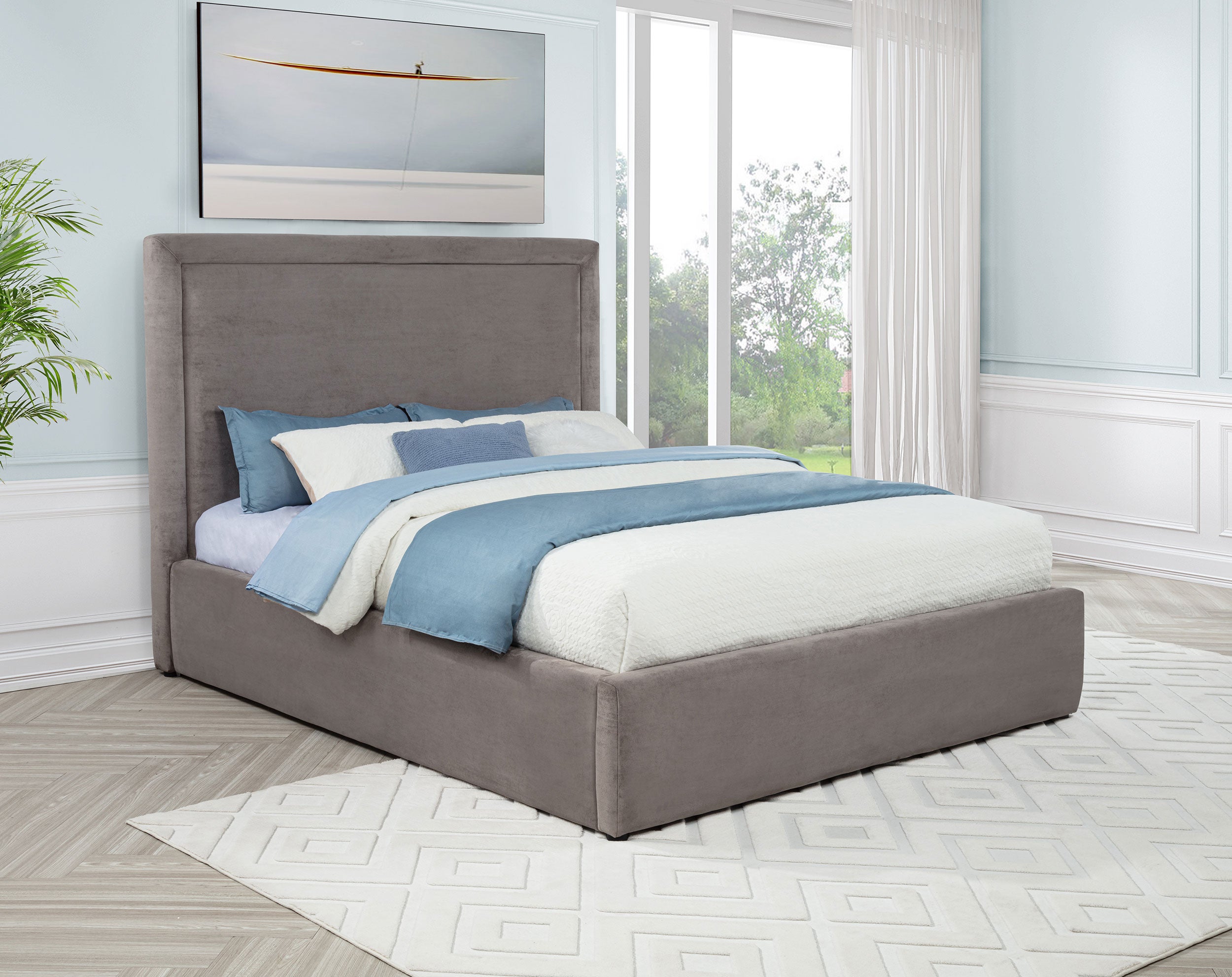 Lawson 55-inch Upholstered Platform Bed Light