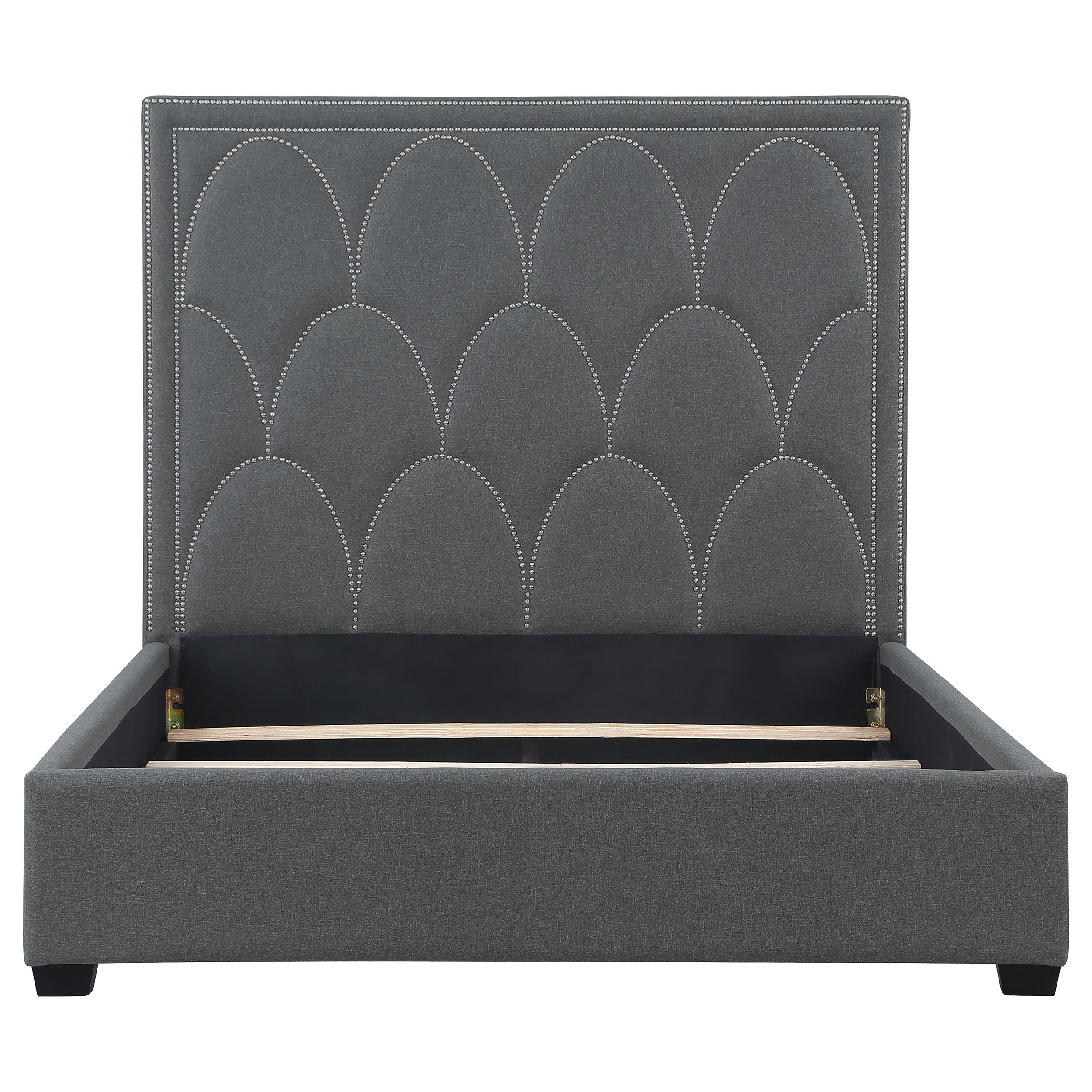 Bowfield Upholstered Panel Bed Charcoal