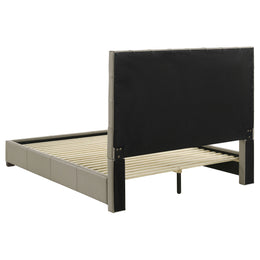 Medley Genuine Leather Panel Platform Bed Black