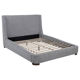 Rennes Upholstered Wingback Platform Bed Grey