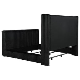 Centergrove Upholstered Queen Wingback TV Bed Black