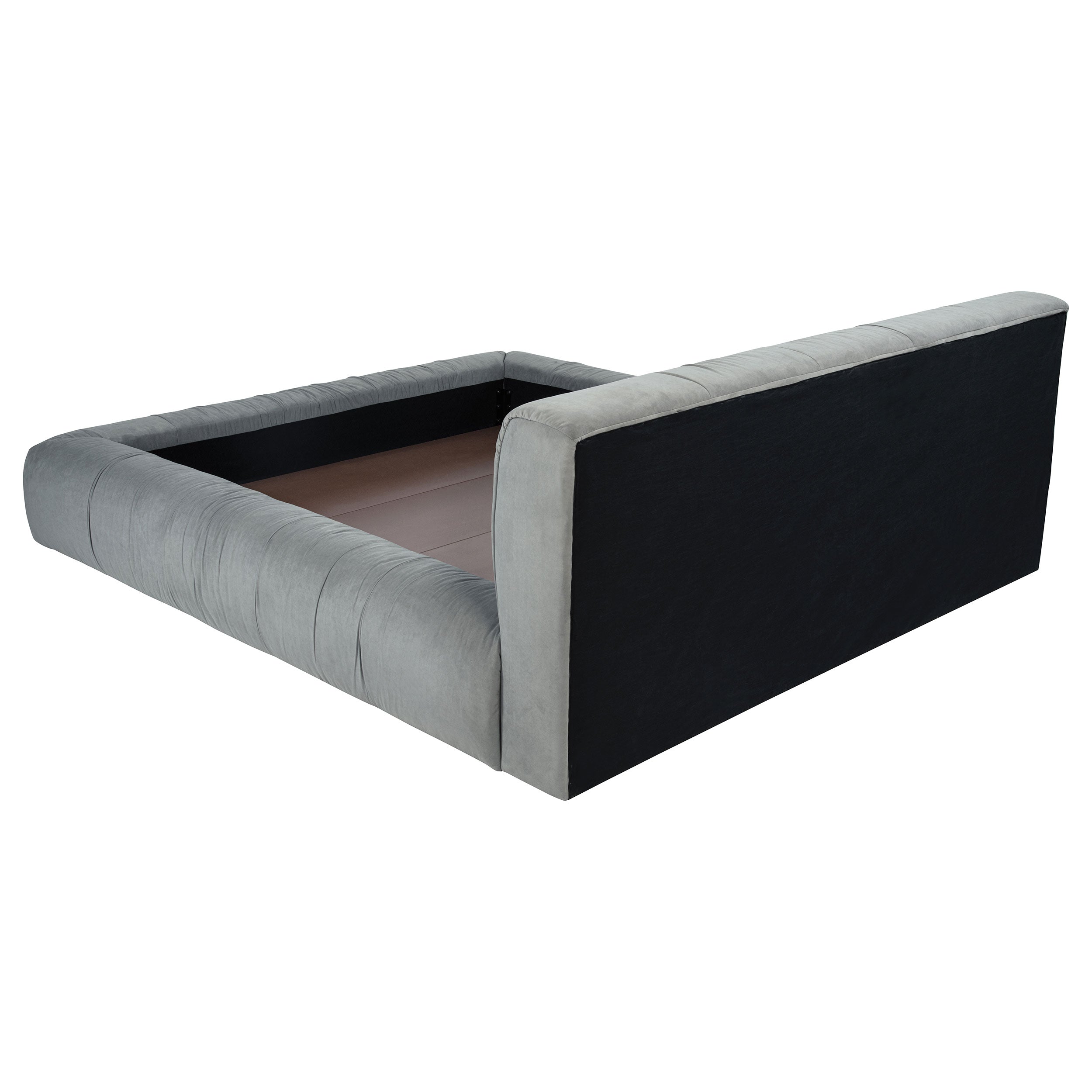 Wilshire Upholstered California King Platform Bed Grey