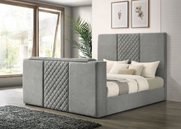 Tara 61-inch Upholstered Panel TV Bed Grey