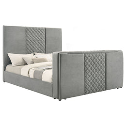 Tara 61-inch Upholstered Panel TV Bed Grey
