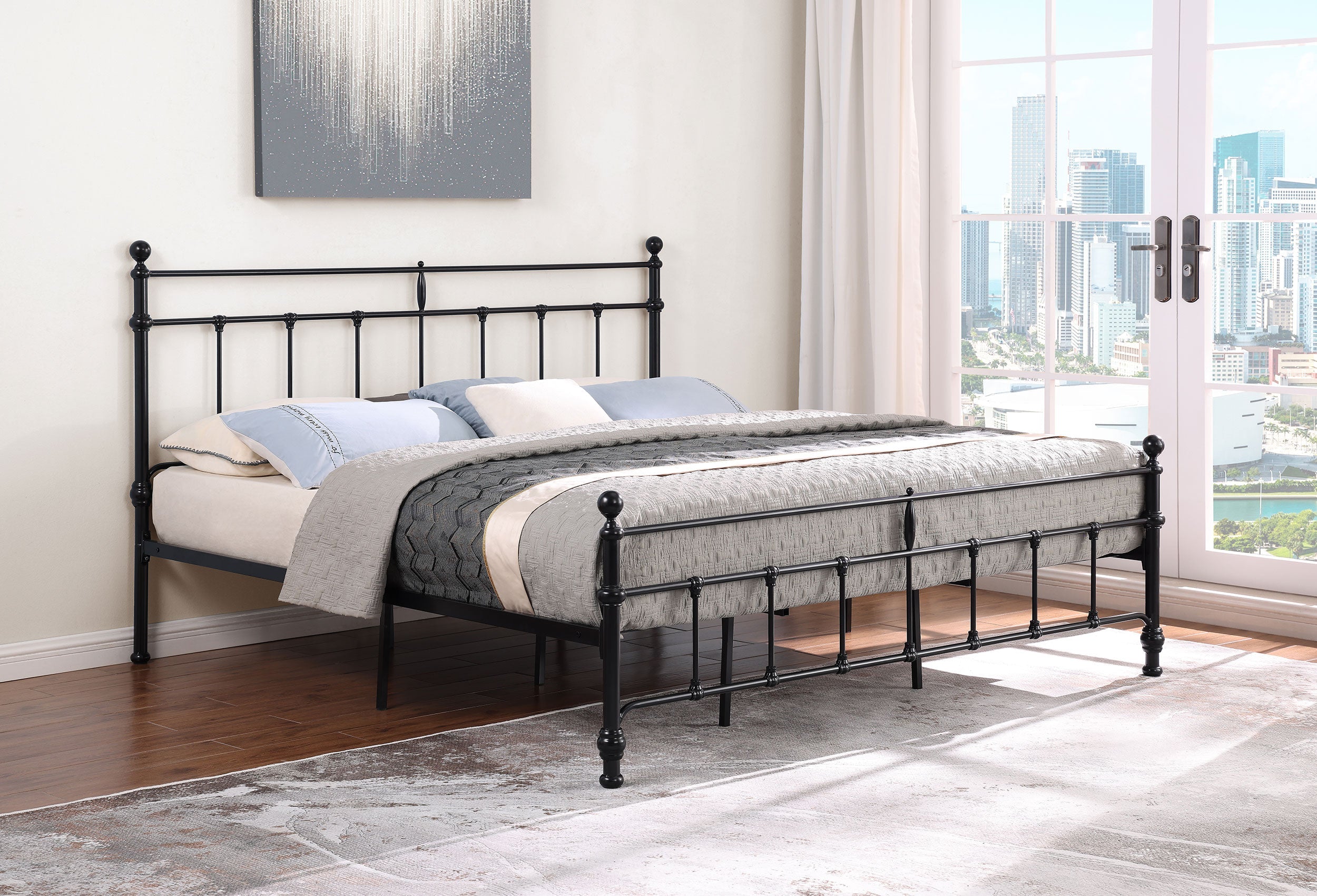 Novak 48-inch Metal Open Frame Bed Matte Black